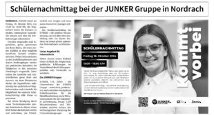 Schülernachmittag bei der JUNKER Gruppe in Nordrach